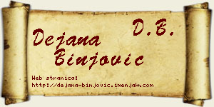Dejana Binjović vizit kartica